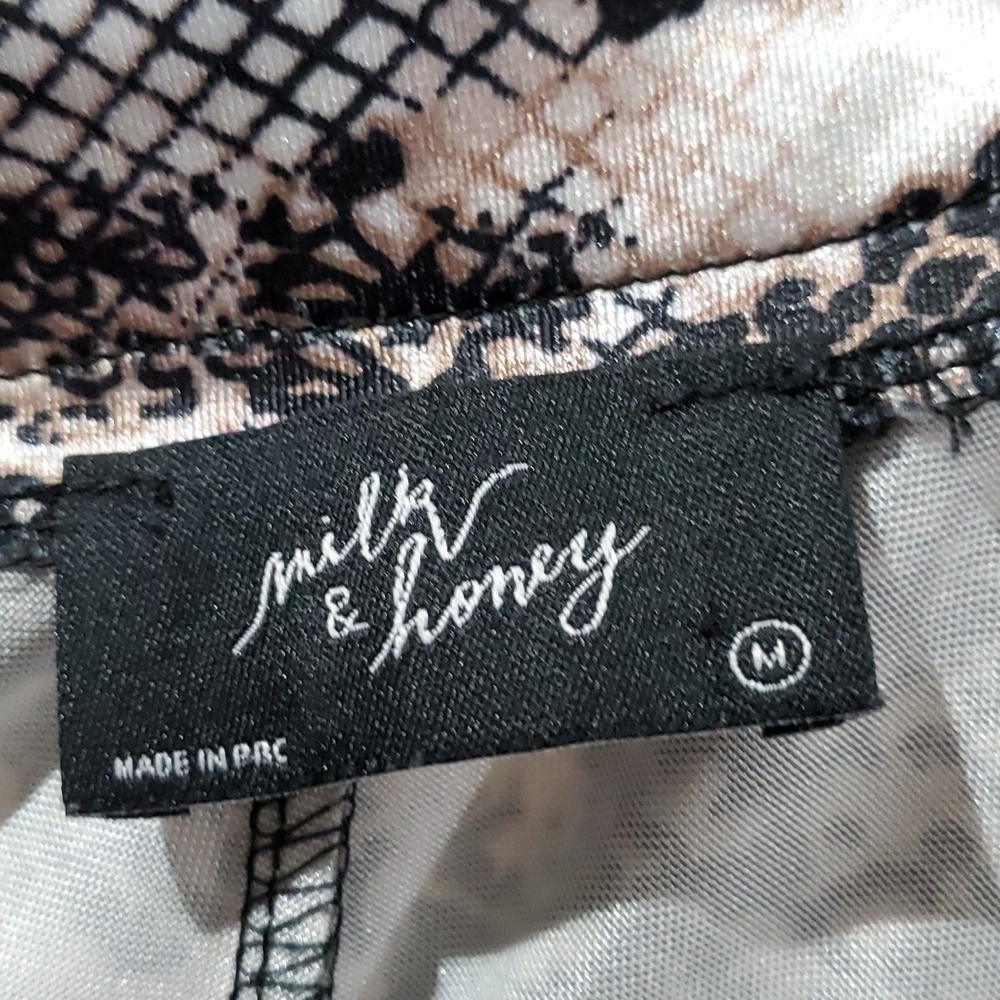 MILK AND HONEY SNAKESKIN ANIMAL PRINT FLARE PANTS SIZE MEDIUM MOBWIFE CLUBWEAR - Picture 8 of 9